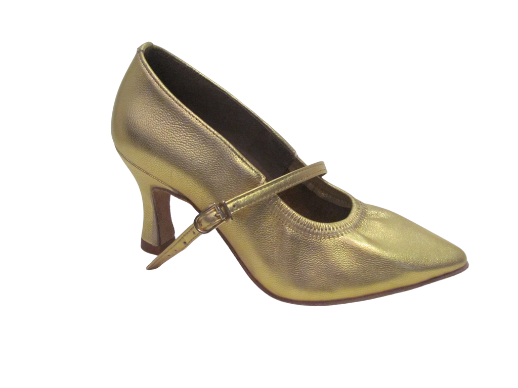 125  Gold/Silver/Black Leather Ballroom Shoes - 125