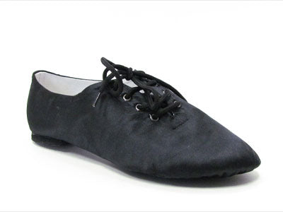 Women's Black Satin Sneaker Ballet Shoes - 720604