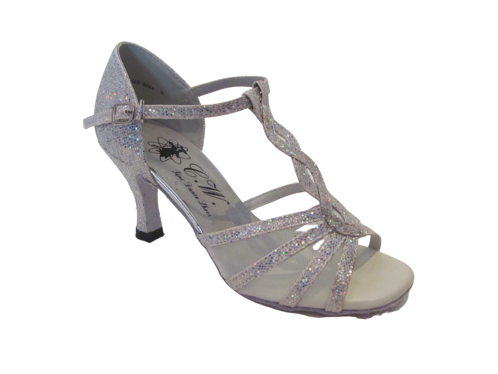 Women's Silver Sparkle Salsa/Latin Shoes - 169204