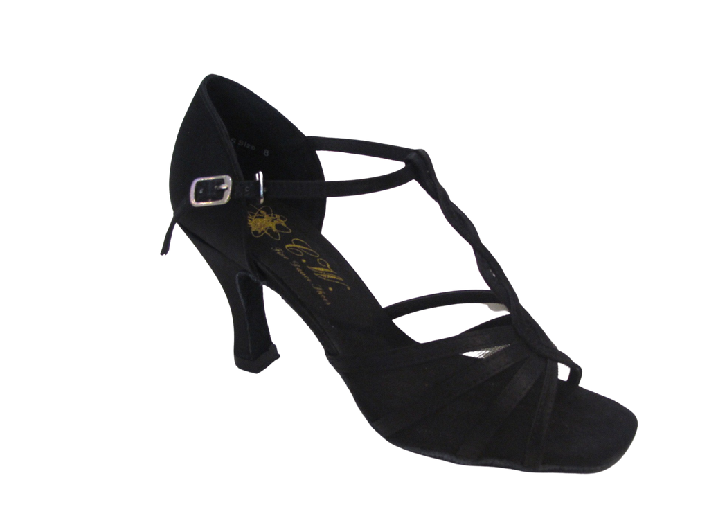 Women's Black Satin Salsa/Latin Shoes -169205