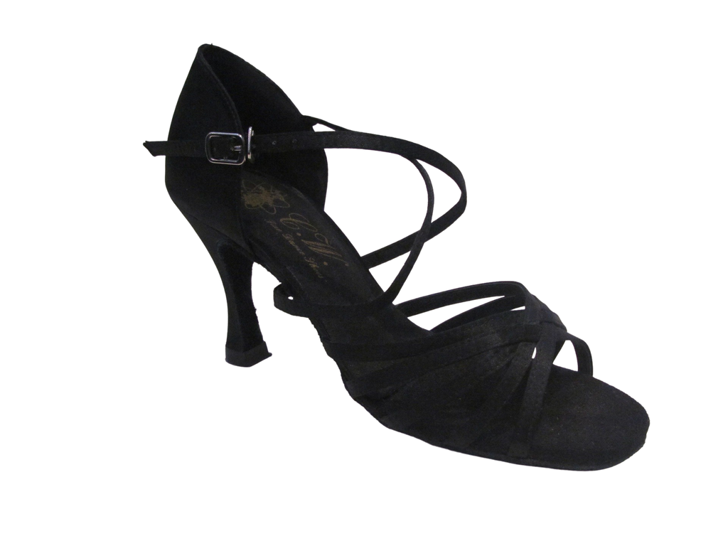 Women's Black Satin Salsa/Latin Shoes - 171006