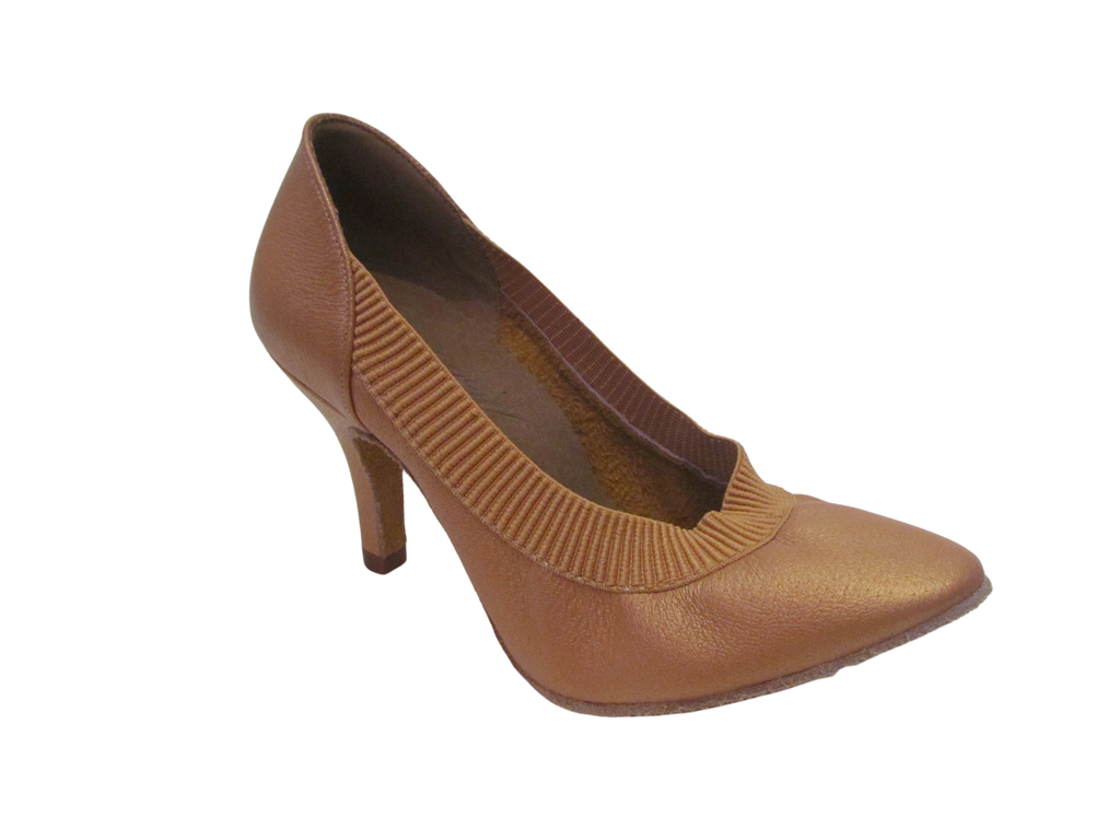 Women's Tan Leather Ballroom Shoes - 191 Ten