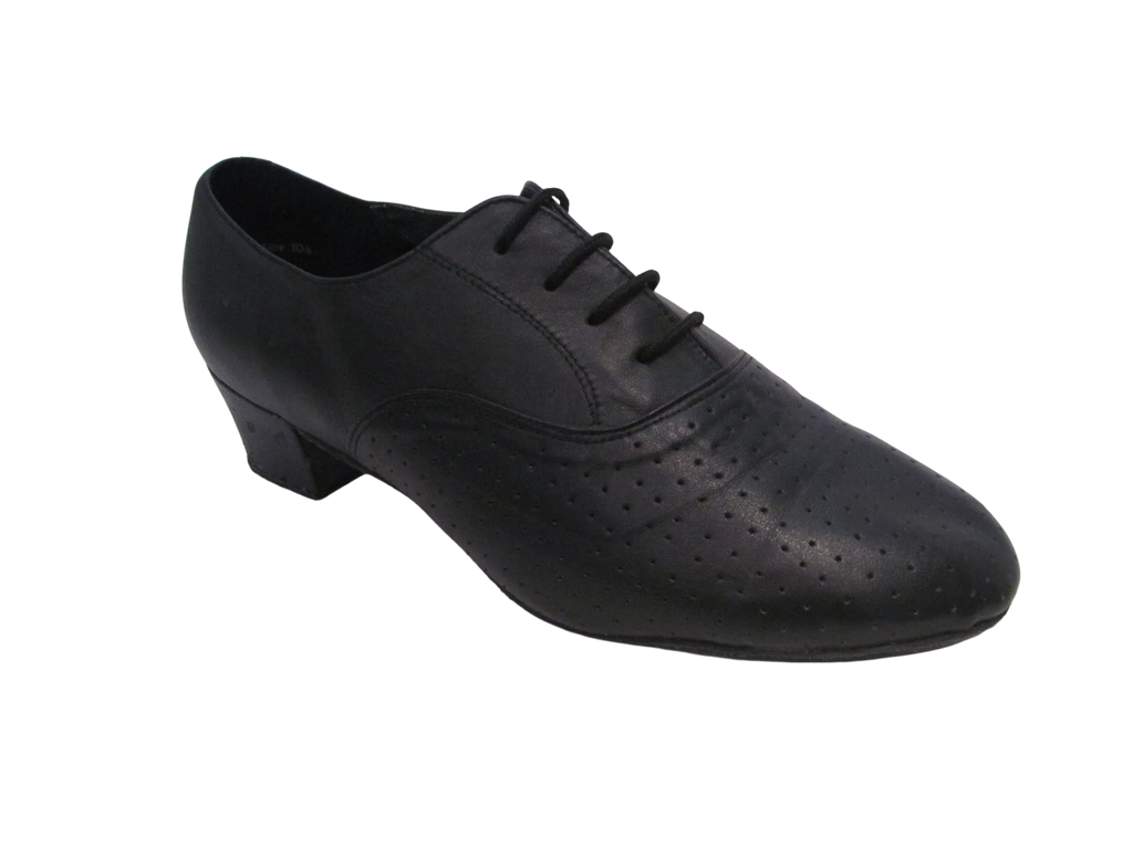 Men's Black Leather Standard Shoes - 230501