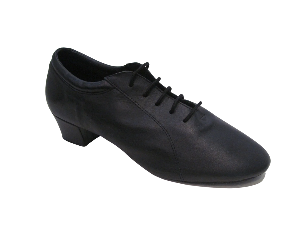 Men's Black Leather Satin Shoes - 231001