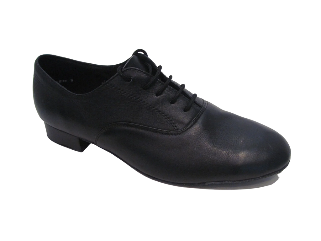 Men's Black Leather Standard Shoes - 250501