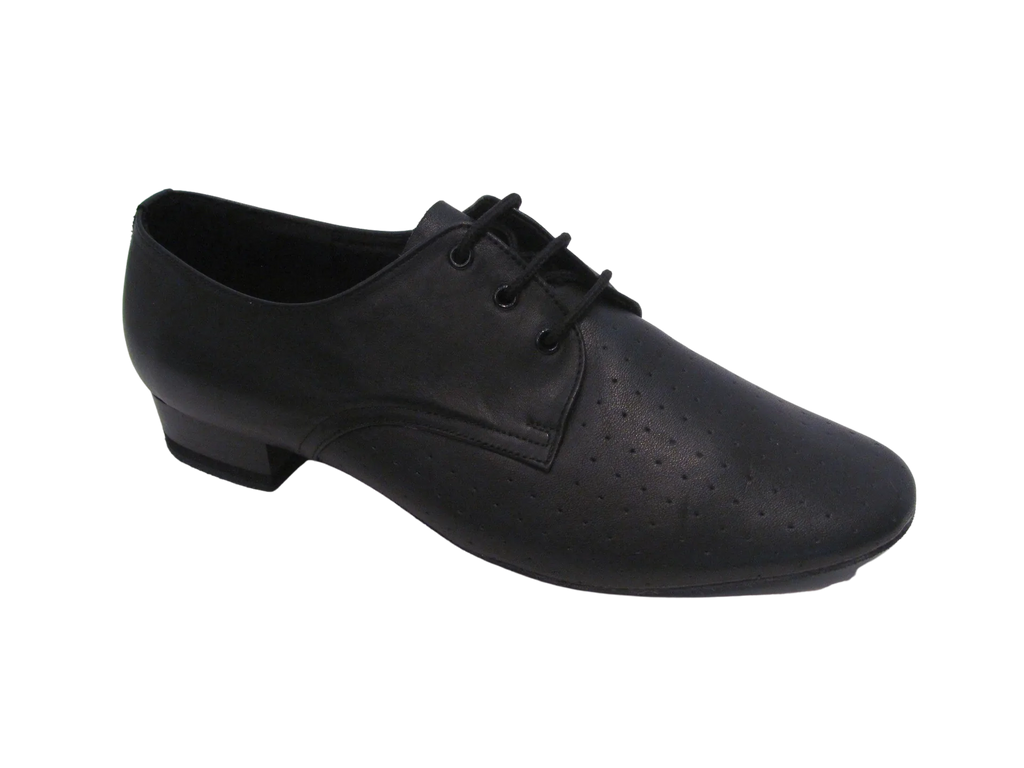 Men's Black Leather Standard Shoes - 250701