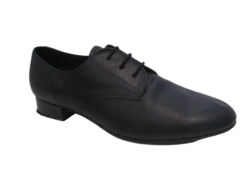 Men's Black Leather Standard Shoes - 250801
