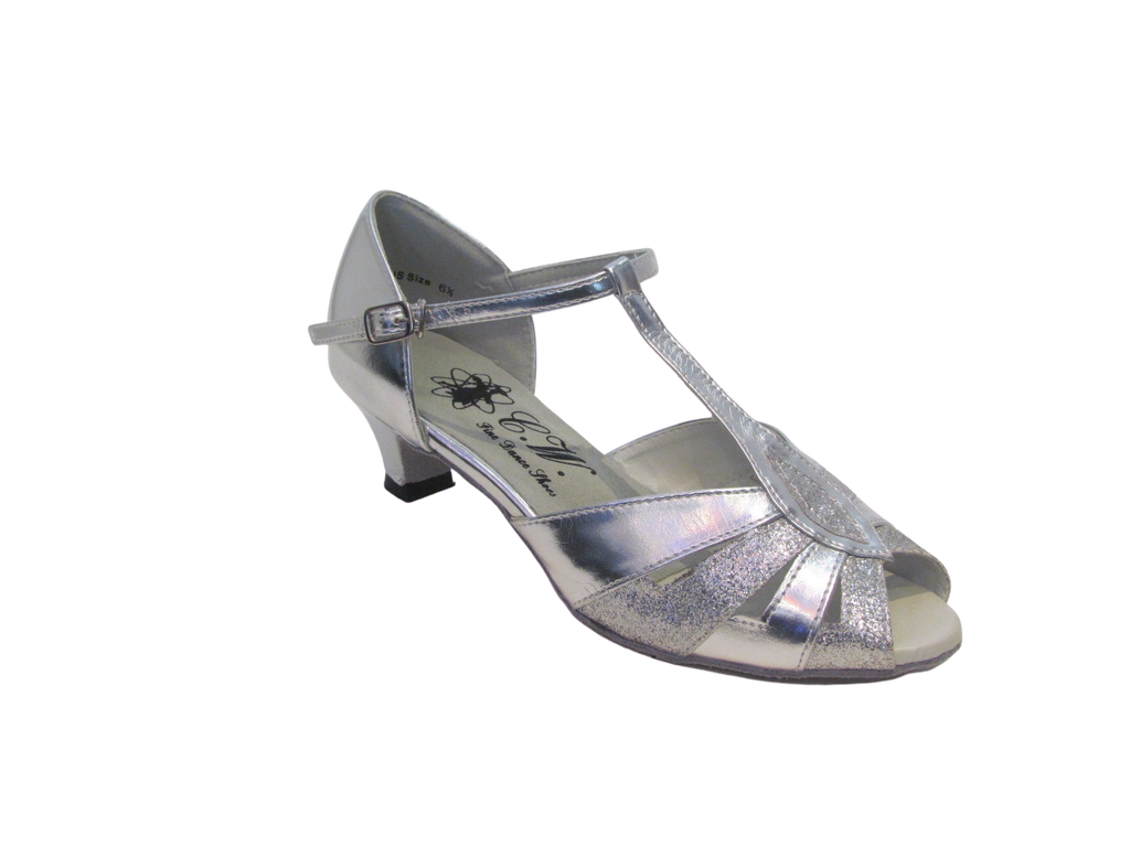 Women's Silver Glitter Salsa/Latin Shoes - 270211