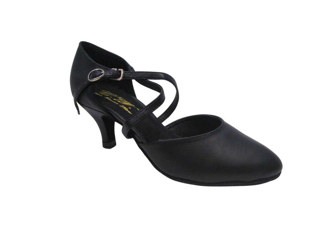 Women's Ultra Soft Black Leather Ballroom/Practice Shoes - 6017-15