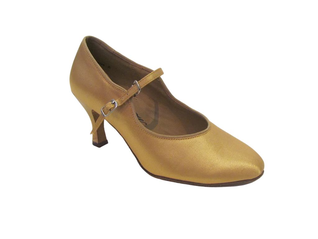 Women's Tan Satin Ballroom Shoes - 680303
