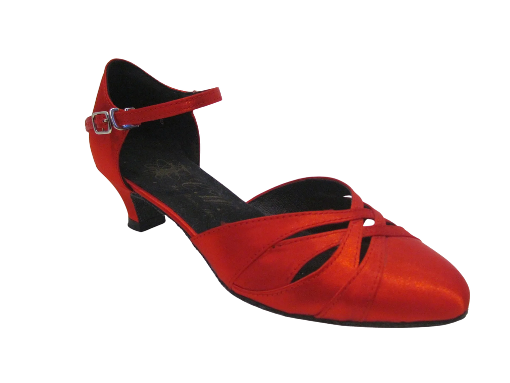 Women's Red Satin Ballroom Shoes - 683016