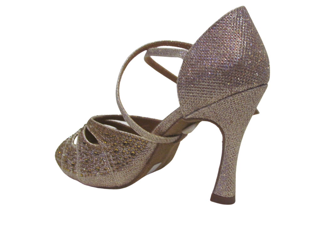 Women's Gold Crystals Salsa/Latin Shoes - 758-13/758-25