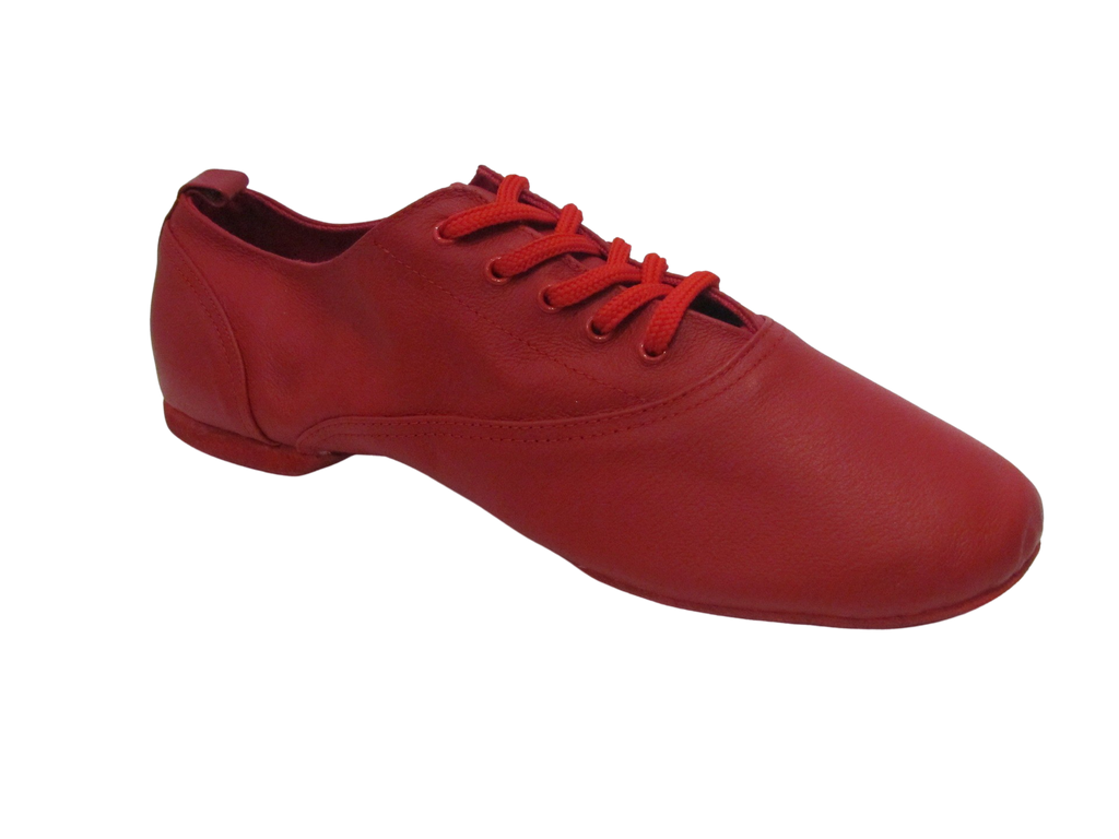 Unisex Black/Red Leather Jazz Shoes - 7721