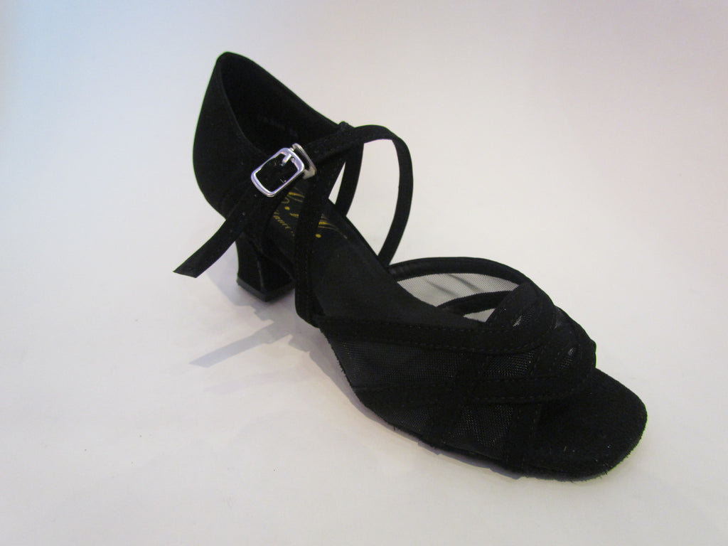 Women's Black Mesh Salsa/Latin Shoes - 165705