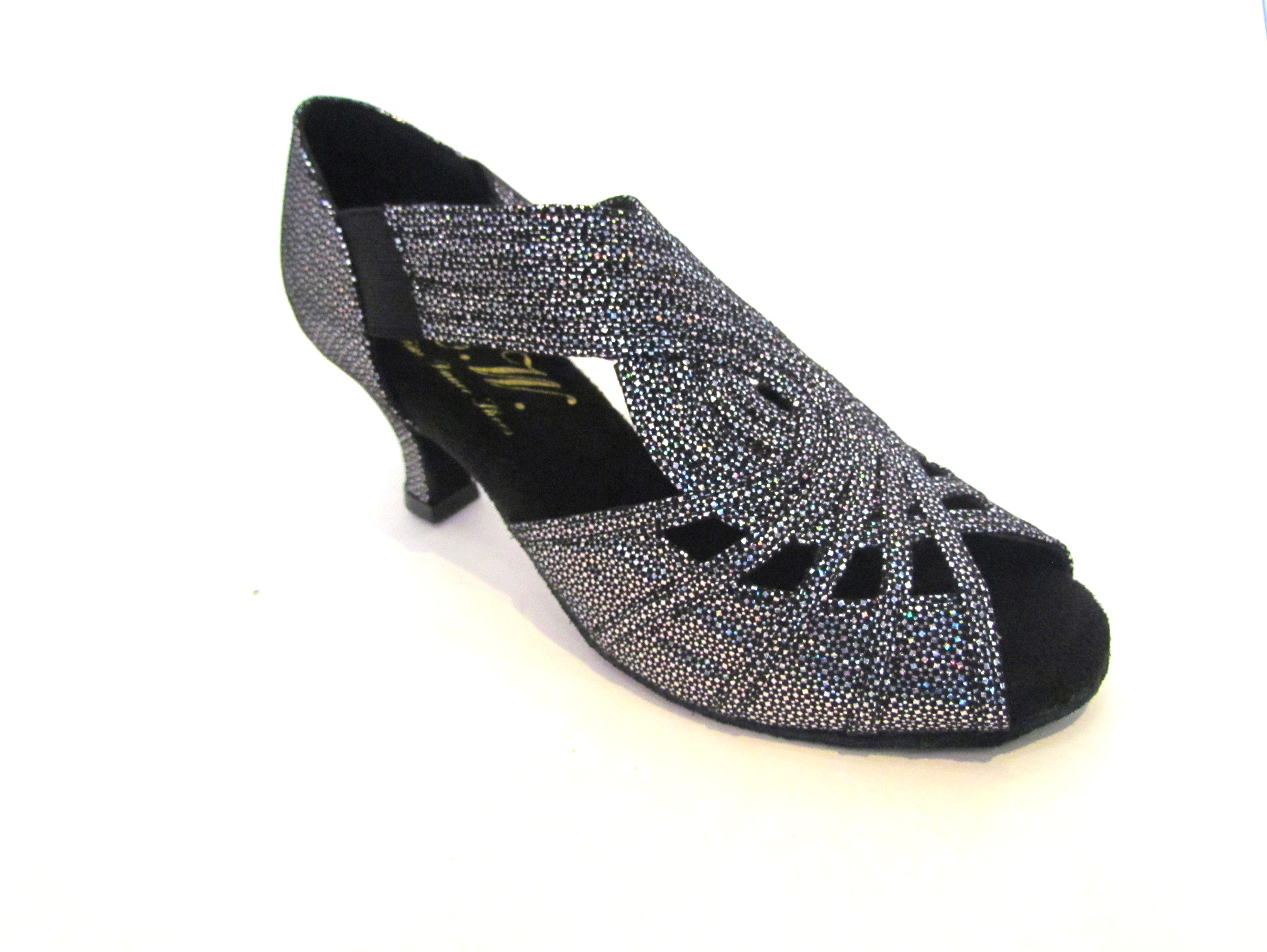Women's Black White Glitter Salsa/Latin 179402 | Century Wide