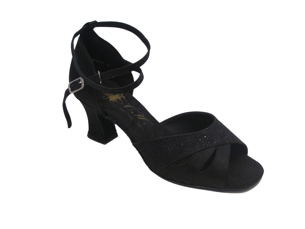 Women's Black Satin Salsa/Latin Shoes - 168205