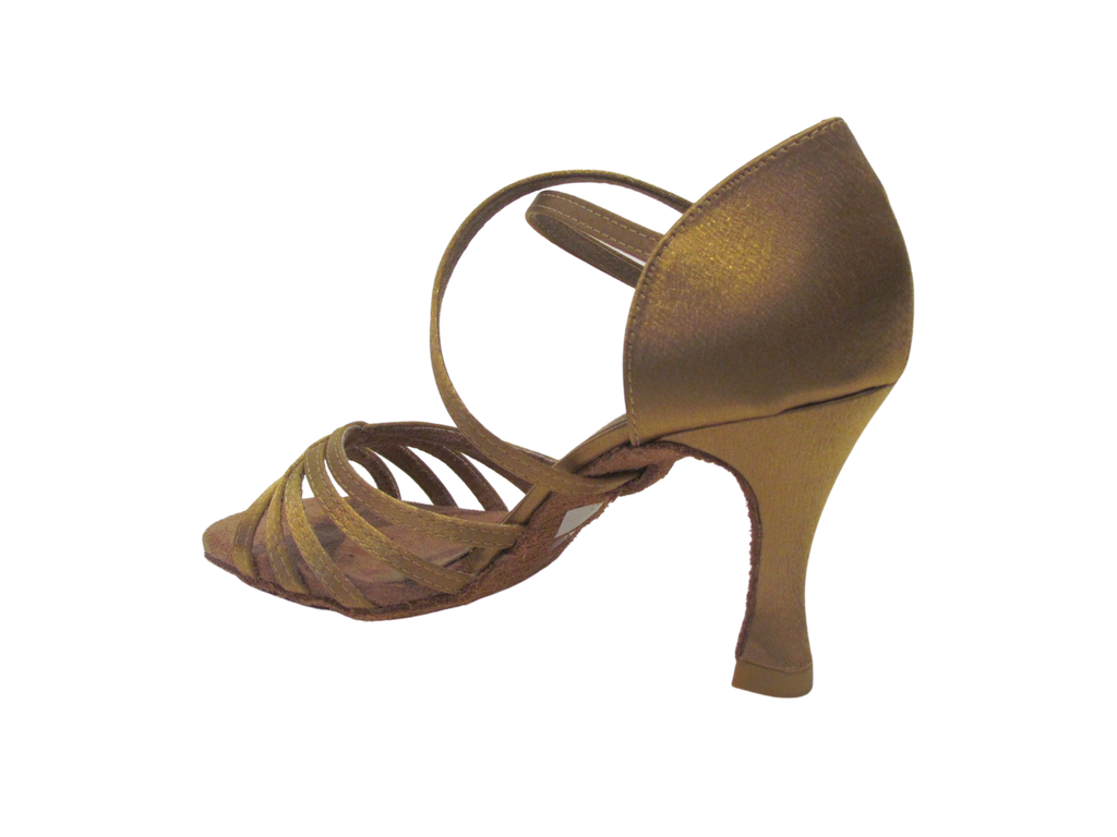 Women's Brown Tan Satin Salsa/Latin Shoes - 171003