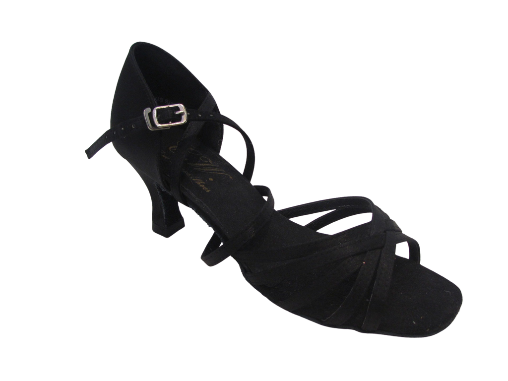 Women's Black Satin Salsa/Latin Shoes - 171006