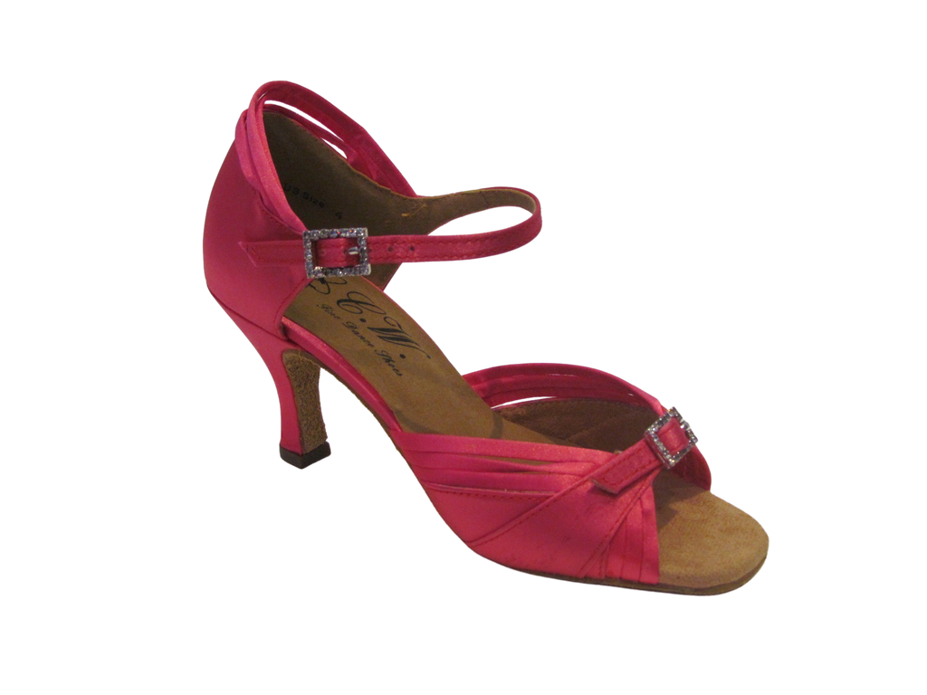 Women s Pink Satin Salsa Latin Shoes 171906