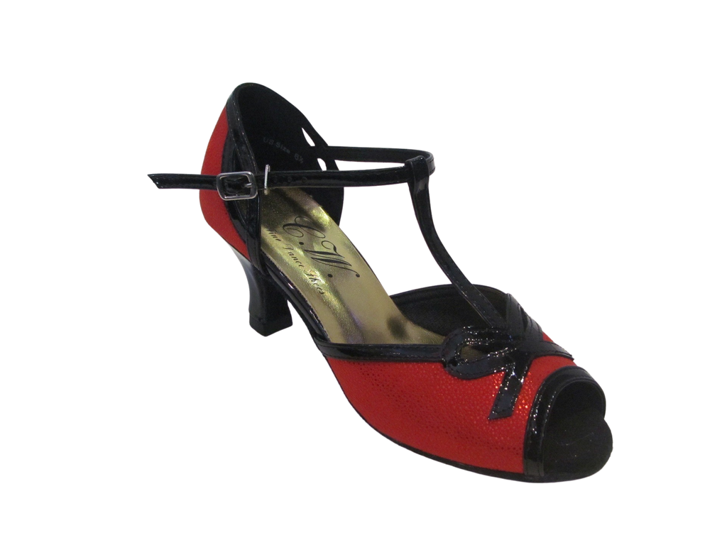 Women's Red Black Salsa/Latin Shoes - 178603