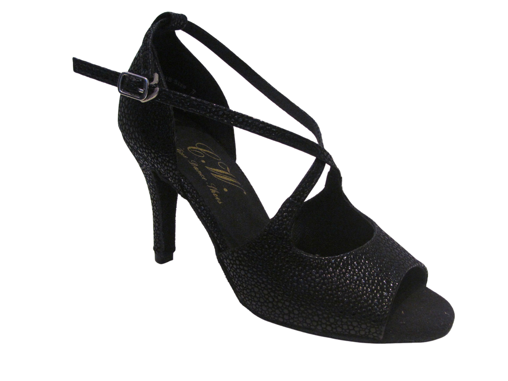 Women's Black Velvet Salsa/Latin Shoes - 178702