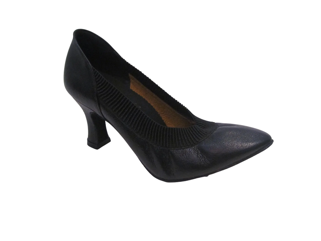 Women's Black Leather Ballroom Shoes - 191 Black