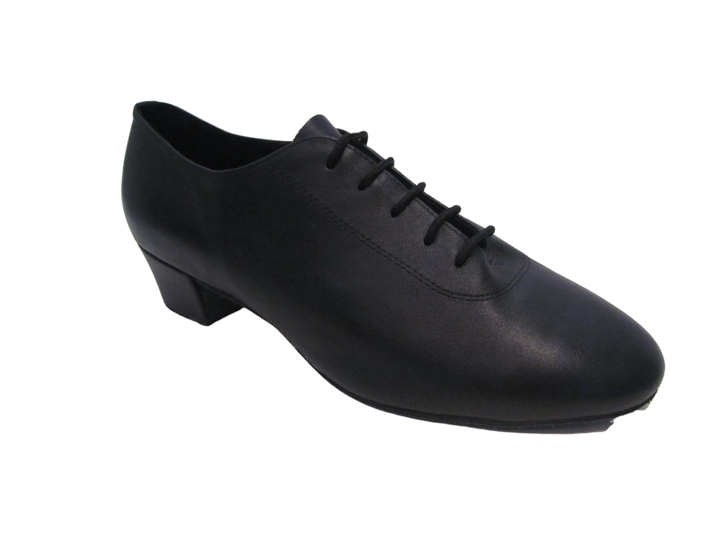 Men's Black Leather Latin Shoes - 230601