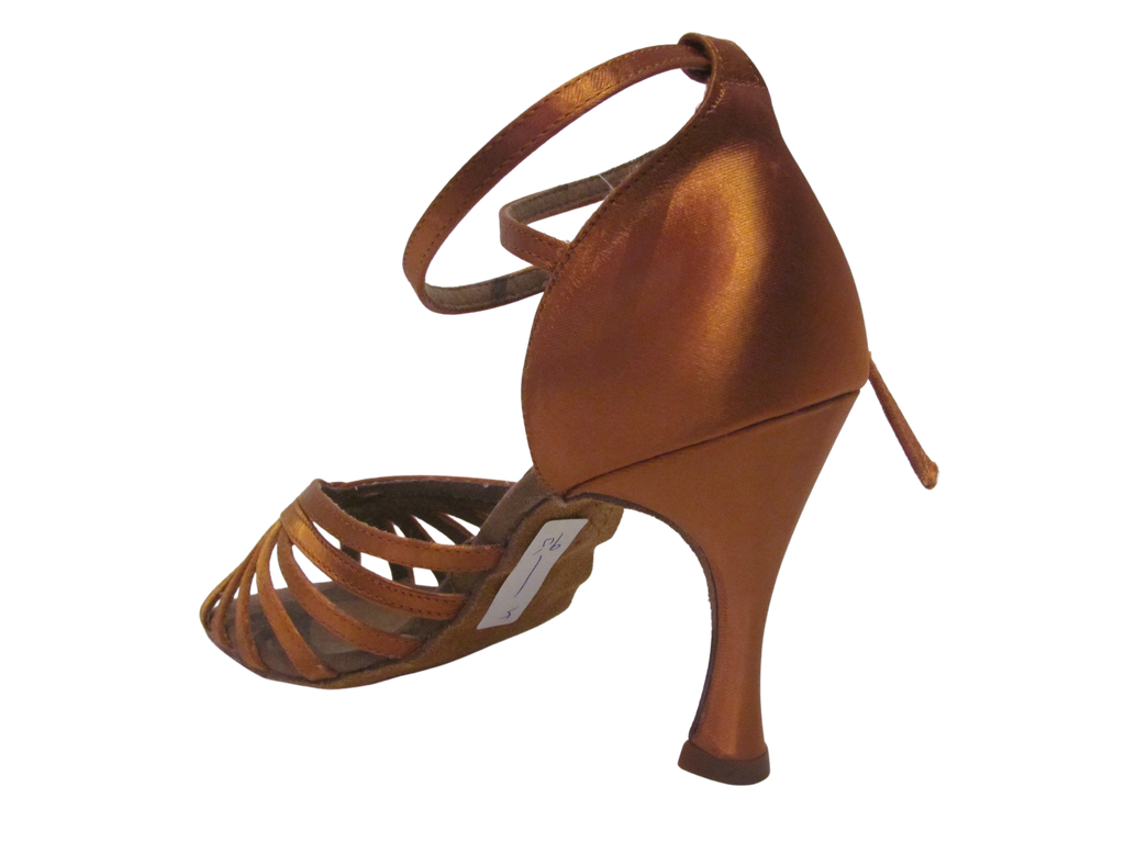 Women's Deep Tan Satin Salsa/Latin Shoes - 2339