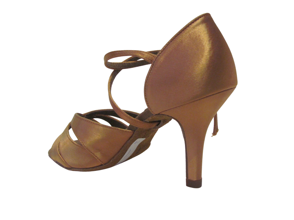 Women's Tan Satin Salsa/Latin Shoes - 2363