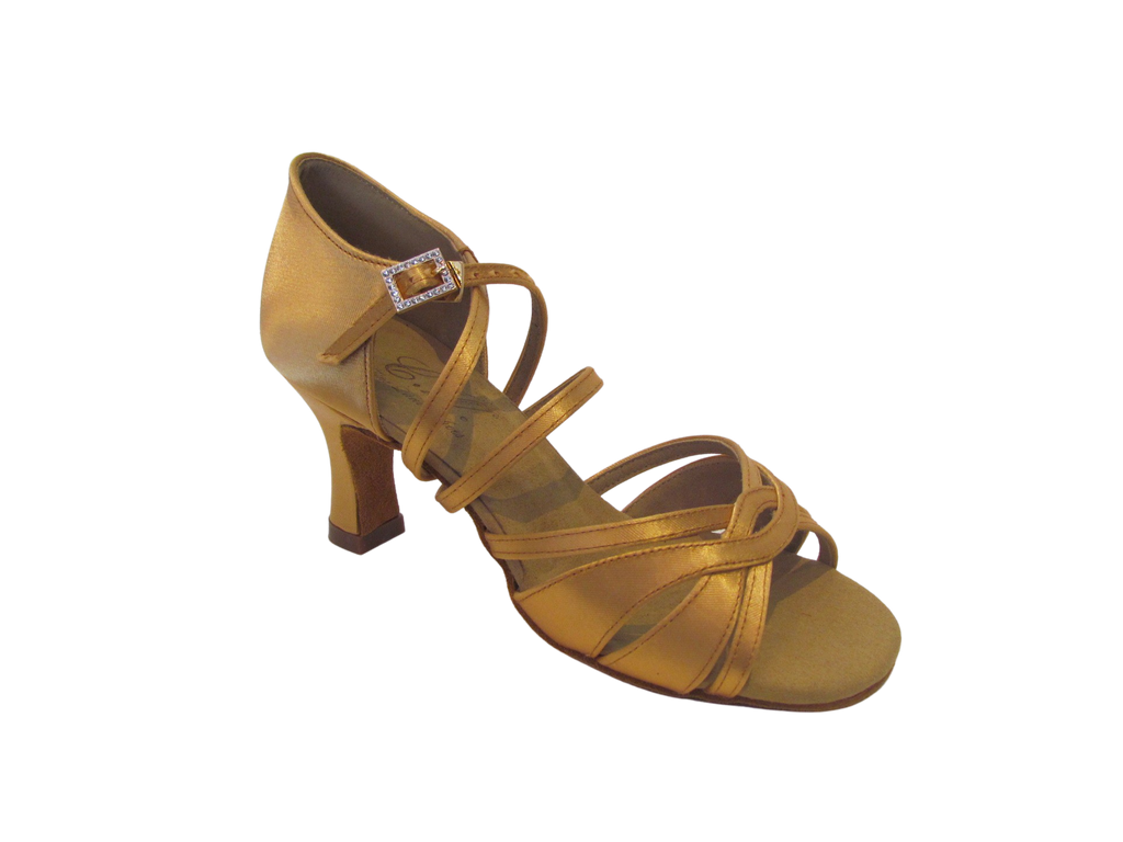 Women's Tan Satin Salsa/Latin Shoes - 2383