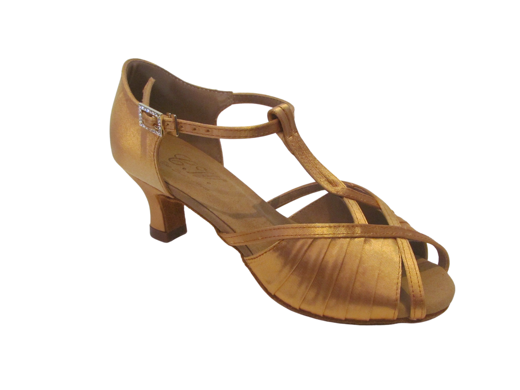 Women's Tan Satin Salsa/Latin Shoes - 2392