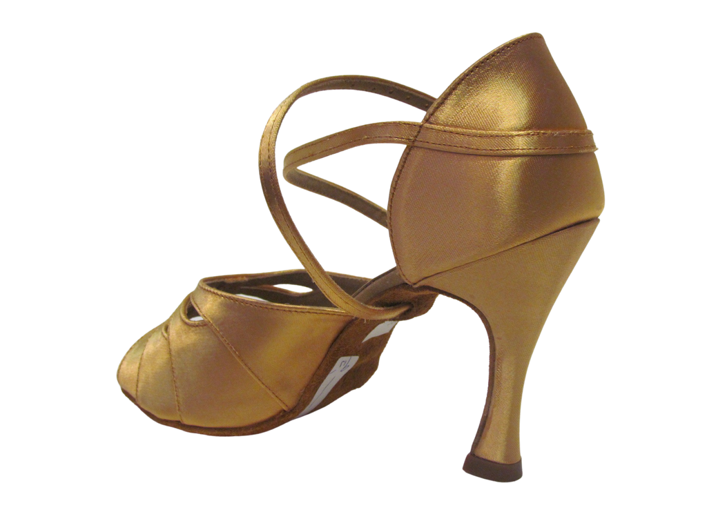 Women's Tan Satin Salsa/Latin Shoes - 2397