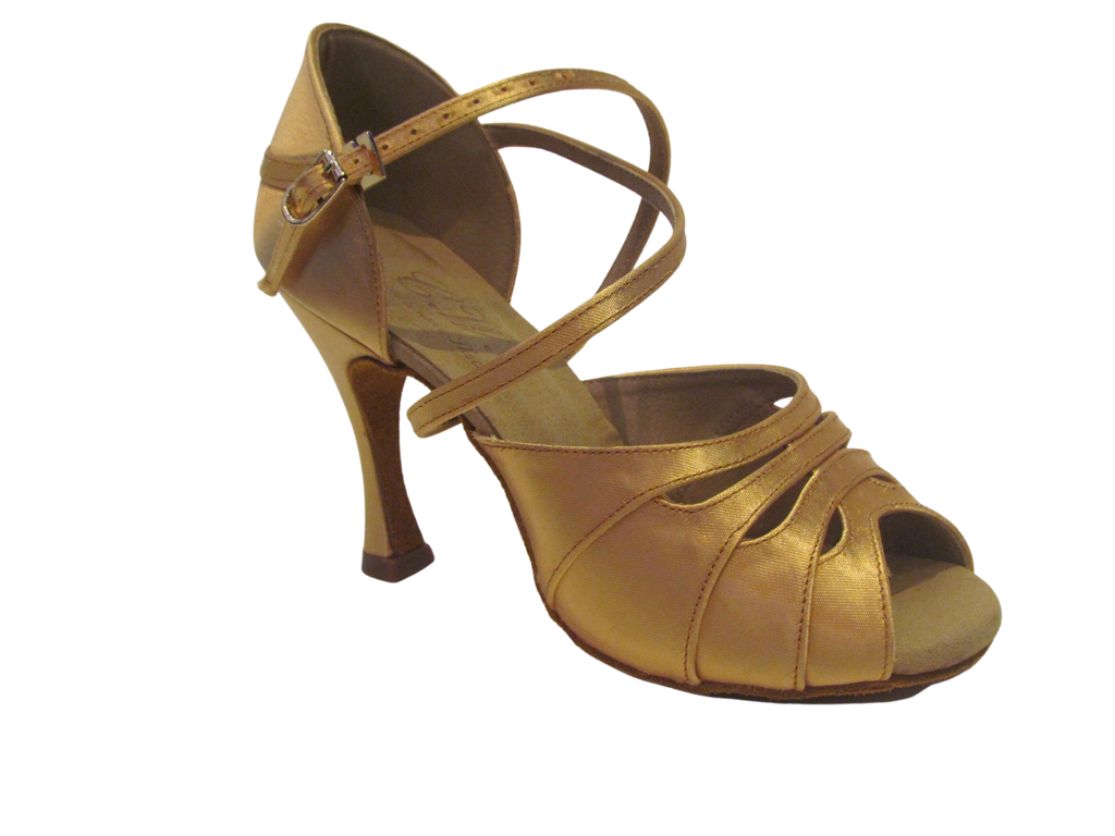 Women's Tan Satin Salsa/Latin Shoes - 2397