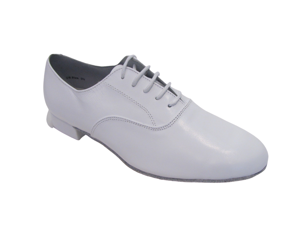Men's White Leather Standard Shoes - 250509