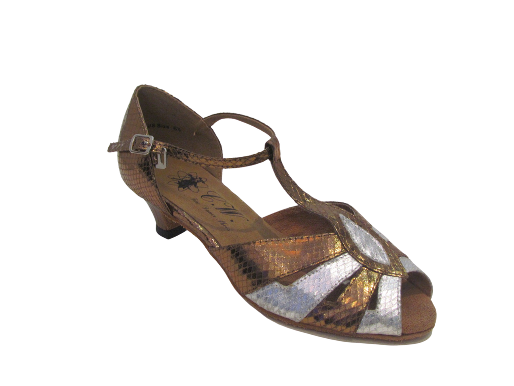 Women's Bronze PU Salsa/Latin Shoes - 270201/270219