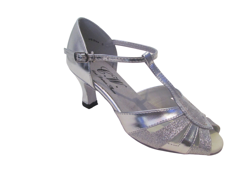 Women's Silver Glitter Salsa/Latin Shoes - 270211