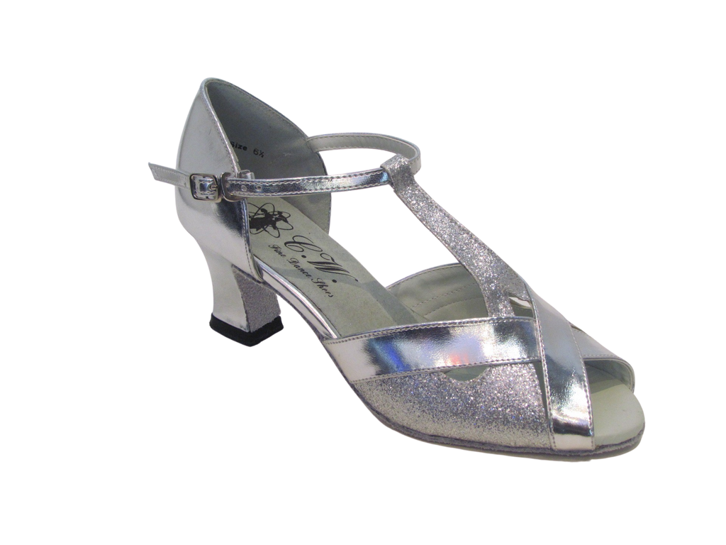 Women's  Silver (PU) with Glitter Salsa/Latin Shoes - 270306