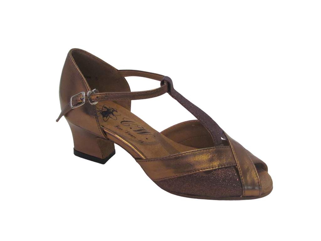 Women's Bronze with Glitter Salsa/Latin Shoes - 270308