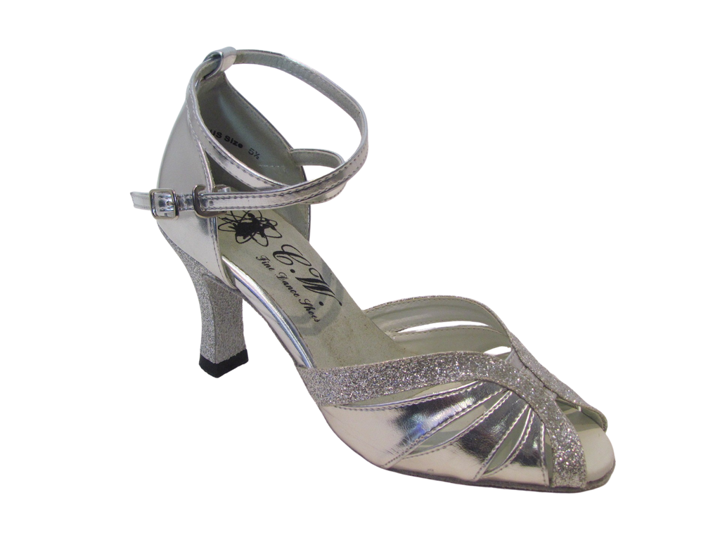 Women's Silver PU Salsa/Latin Shoes - 271311