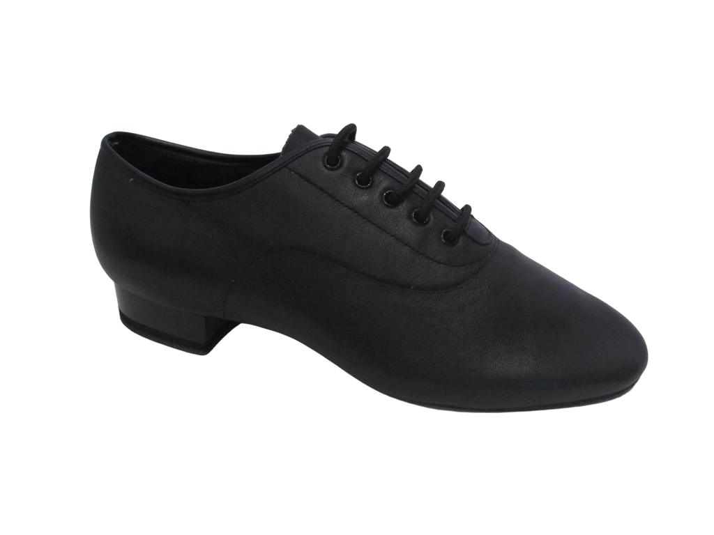 Men's Black Leather Standard Shoes - 317