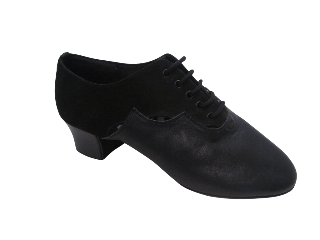 Men's Black Suede and Leather Latin Shoes - 432