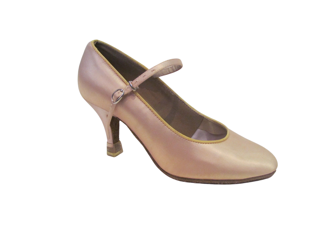 Women's Peach Satin Ballroom Shoes - 5024-55