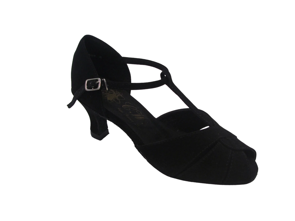 Women's Black Velvet Salsa/Latin Shoes - 600615
