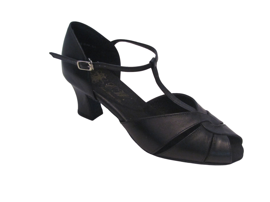 Women's Black Leather Salsa/Latin Shoes - 600617