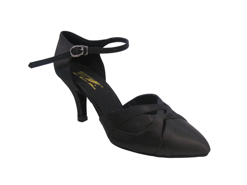 Women's Ultra Soft Black Leather Ballroom Shoes - 6007-15-3