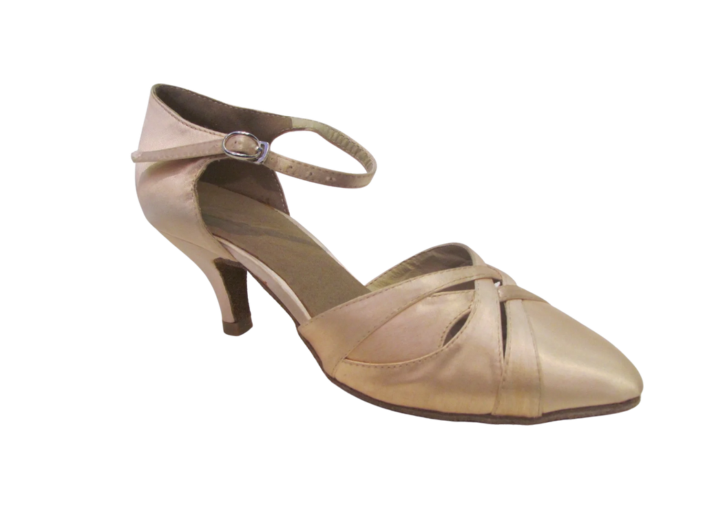 Women's Ultra Soft Peach Satin Ballroom Shoes - 6007-55