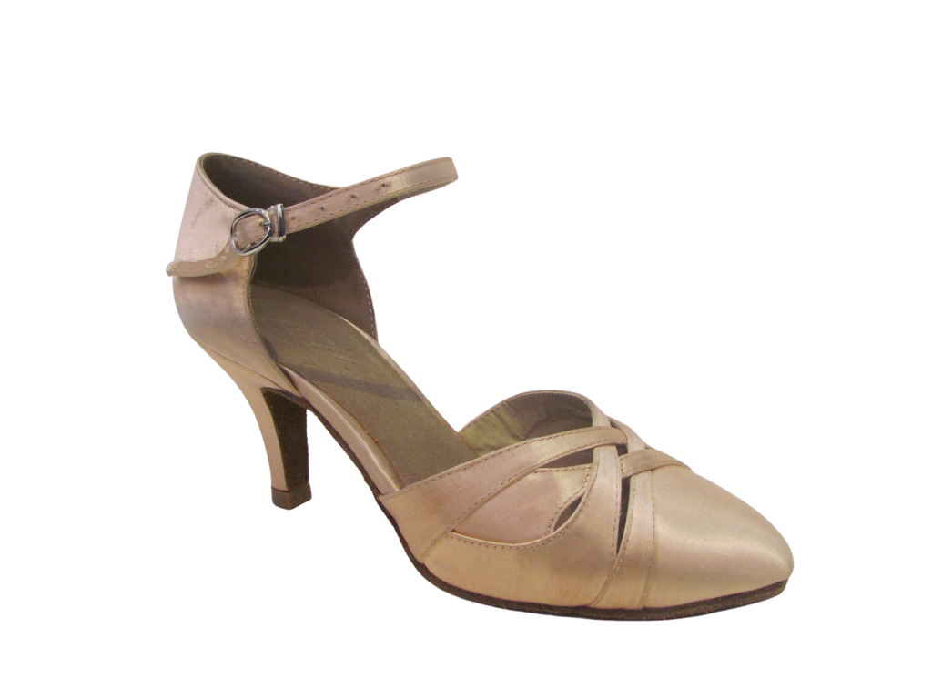Women's Ultra Soft Peach Satin Ballroom Shoes - 6007-55