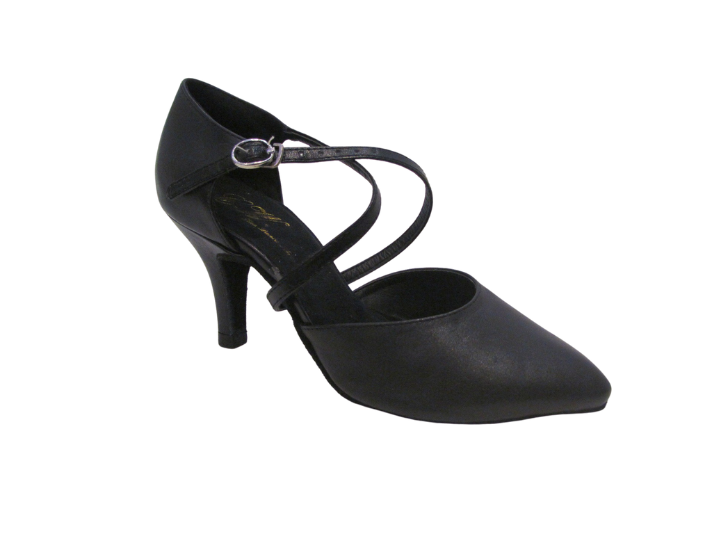 Women's Ultra Soft Black Leather Ballroom/Practice Shoes - 6017-15