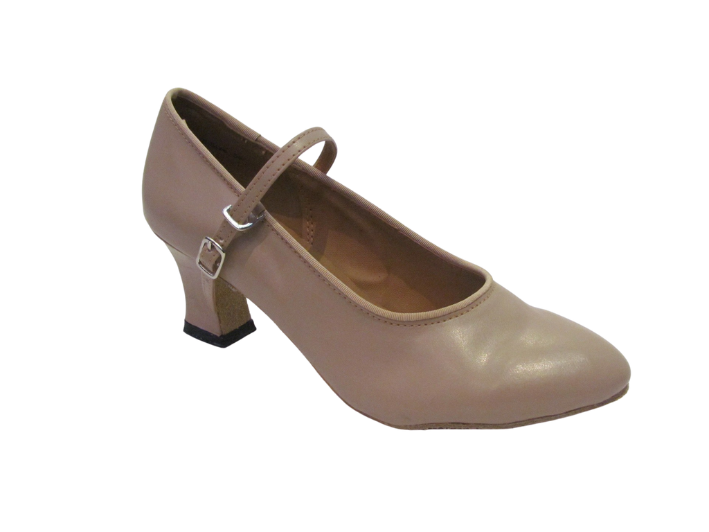 Women's Beige PU Leather Ballroom Shoes - 680211