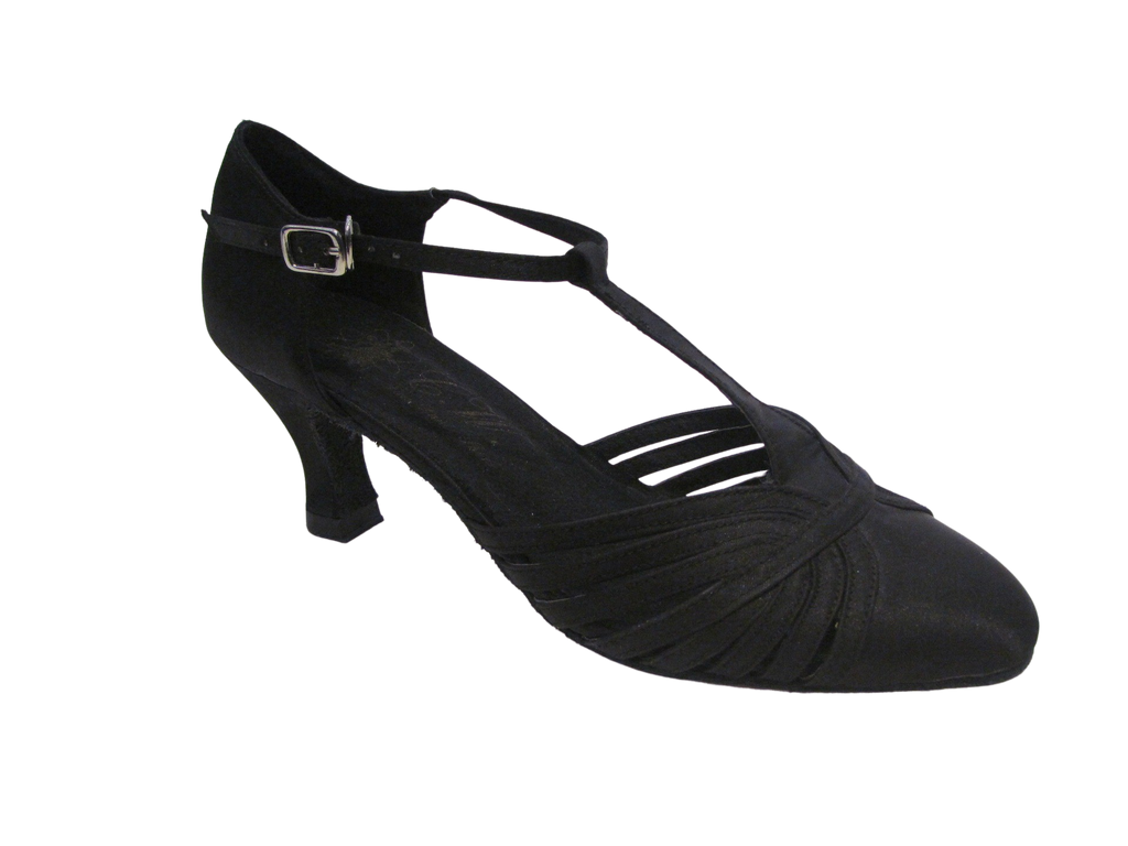 Women's Black Satin Ballroom Shoes - 682902